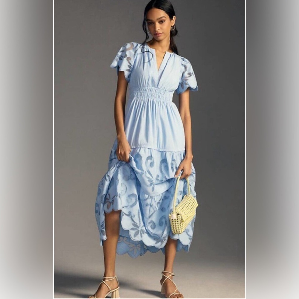 Anthropologie Sky Cutout Somerset Maxi Dress NWT, M
